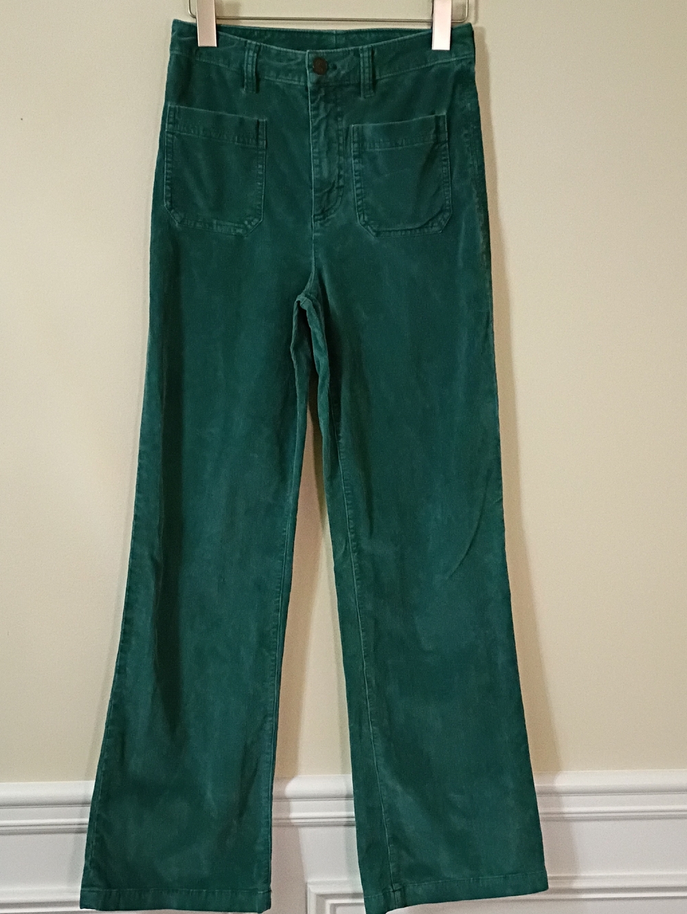 Faherty Teal Wide-Leg Corduroy Jeans